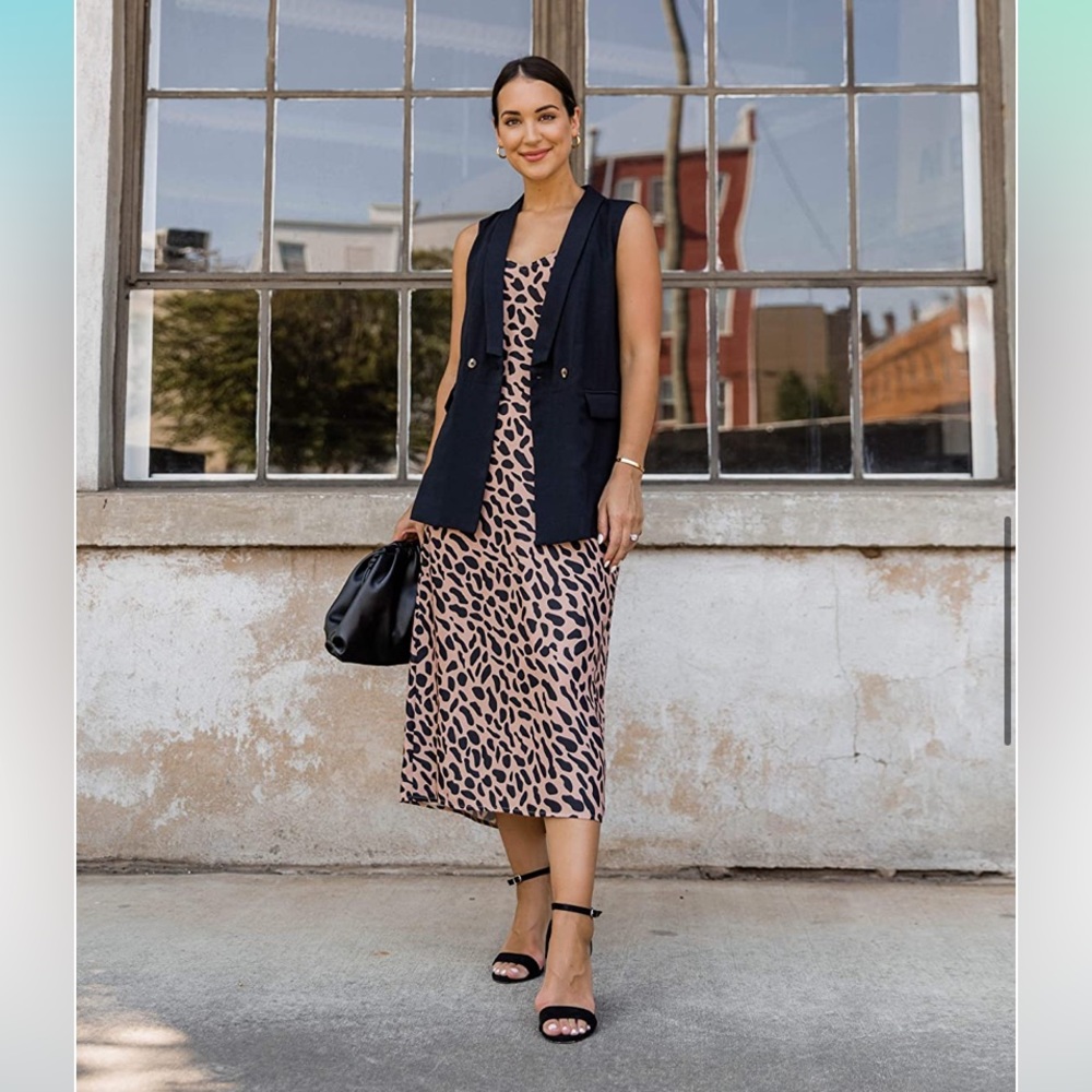 The Drop Animal Print Slip Dress